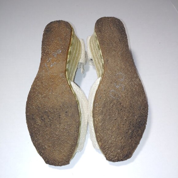 - UGG Delmar TIe Up Peep Toe Espadrille Wedge Sandals Size 6 Oatmeal - Picture 9 of 11